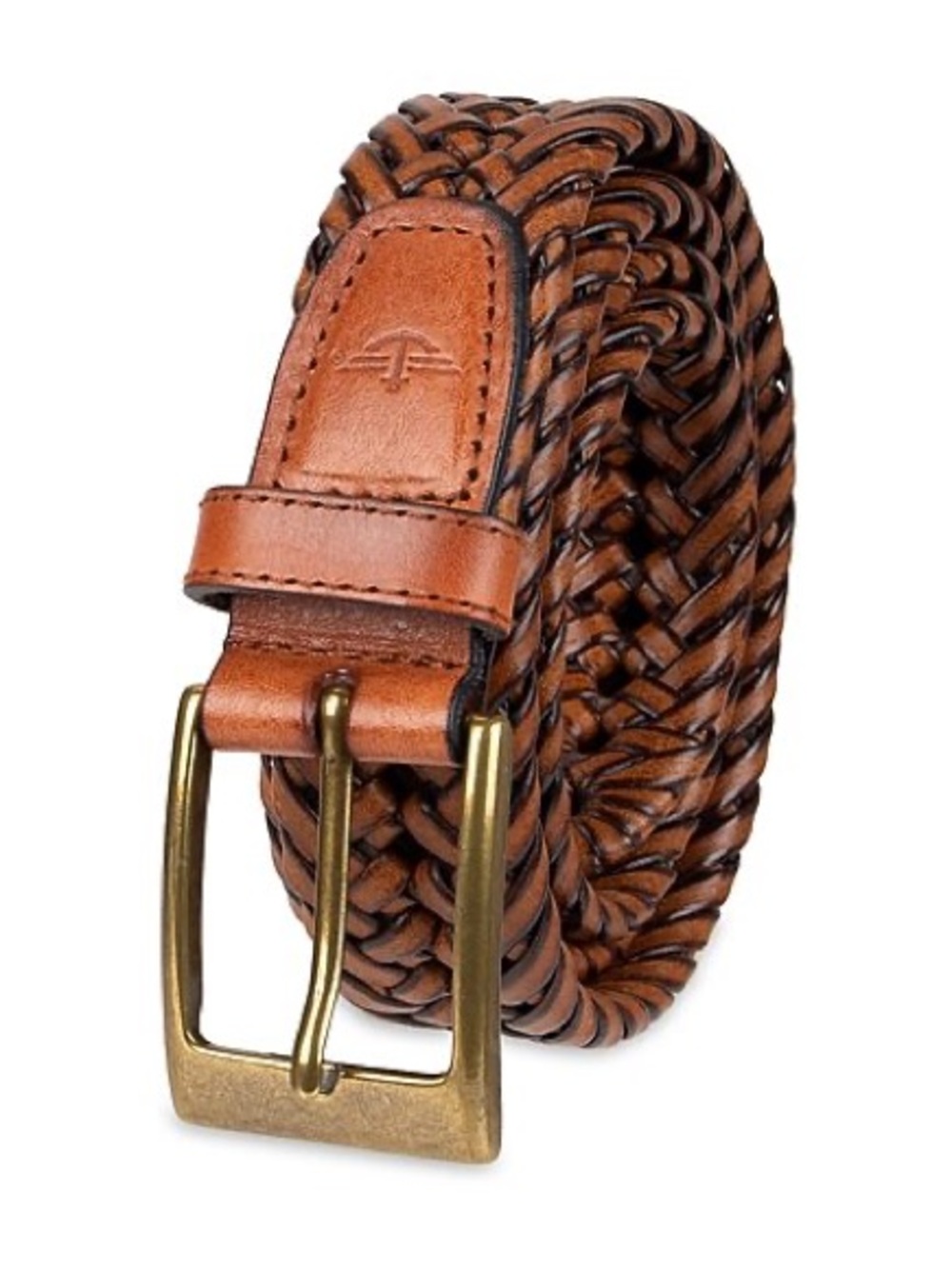 Dockers classy men’s belt dressy leather 34 braided brown stylish work casual